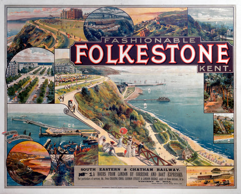 Folkestone Kent 24" x 32" Matte Mounted Print
