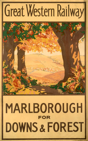 Malborough for Downs and Forest GWR 24" x 32" Matte Mounted Print