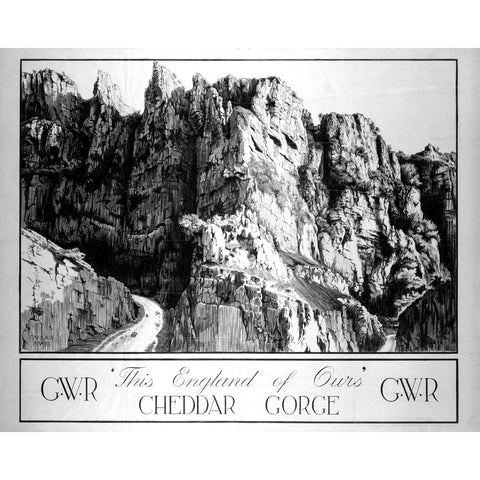 Cheddar Gorge GWR 24" x 32" Matte Mounted Print