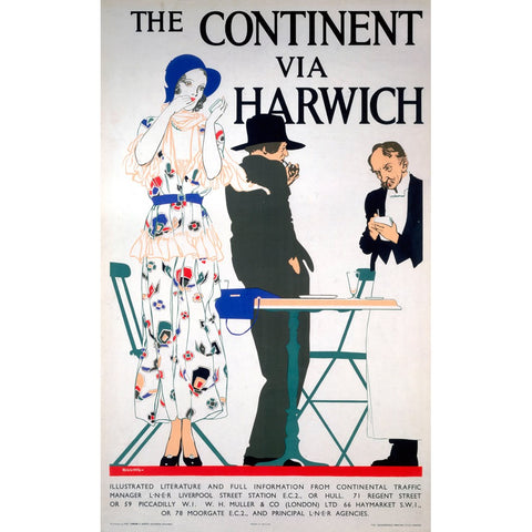 The Continent Via Harwich 24" x 32" Matte Mounted Print