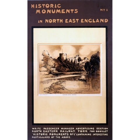 Historic Monuments in North East -Barnard Castle 24" x 32" Matte Mounted Print