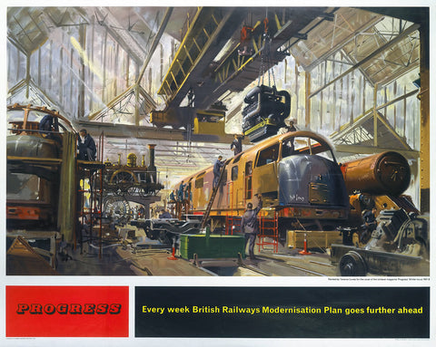 Progress - Modernisation British Railways 24" x 32" Matte Mounted Print