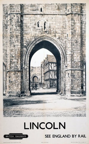 Lincoln See England by Rail 24" x 32" Matte Mounted Print