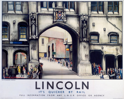 Lincoln It's Quicker By Rail 24" x 32" Matte Mounted Print