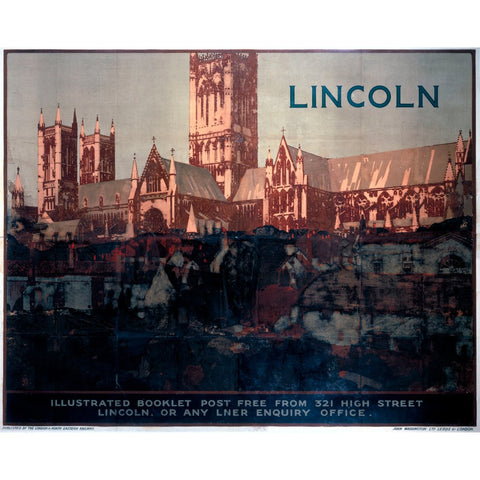 Lincoln Cathedral It's Quicker By Rail 24" x 32" Matte Mounted Print