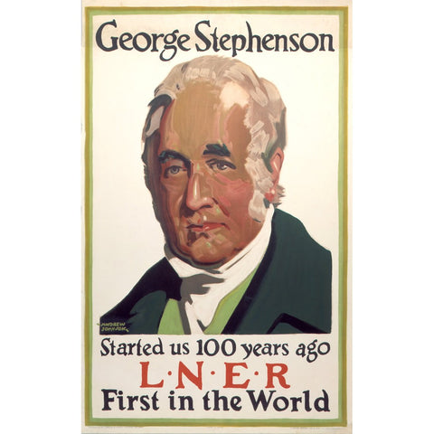 George Stephenson LNER 24" x 32" Matte Mounted Print