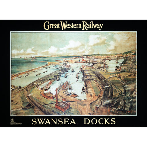 Swansea Docks GWR 24" x 32" Matte Mounted Print