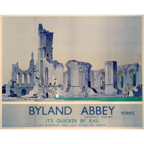 Byland Abbey Coxwold Station Yorkshire 24" x 32" Matte Mounted Print