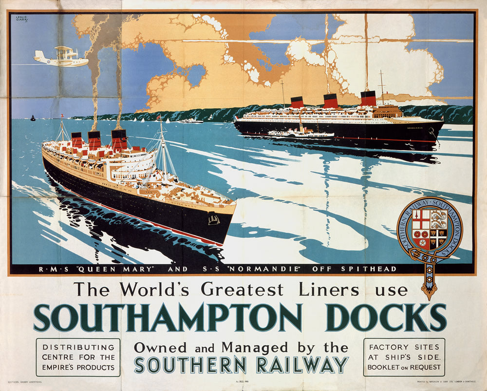 Southampton Docks Southern Railway 24" x 32" Matte Mounted Print