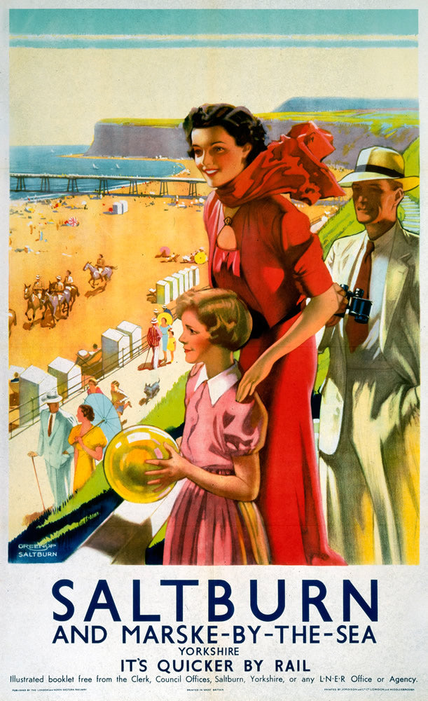 Saltburn and Marske by the Sea Yorkshire 24" x 32" Matte Mounted Print