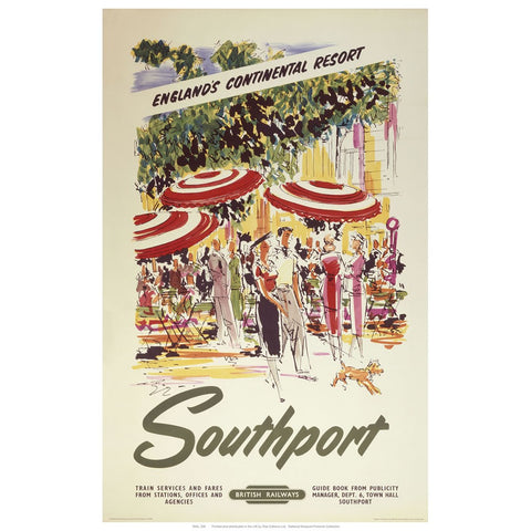 Southport England's Continental Resort 24" x 32" Matte Mounted Print