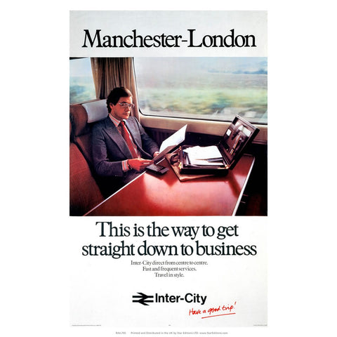 Manchester to london - Straight down to business 24" x 32" Matte Mounted Print