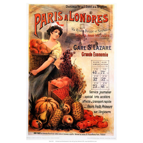 Paris a Londres - Fruit foreground 24" x 32" Matte Mounted Print