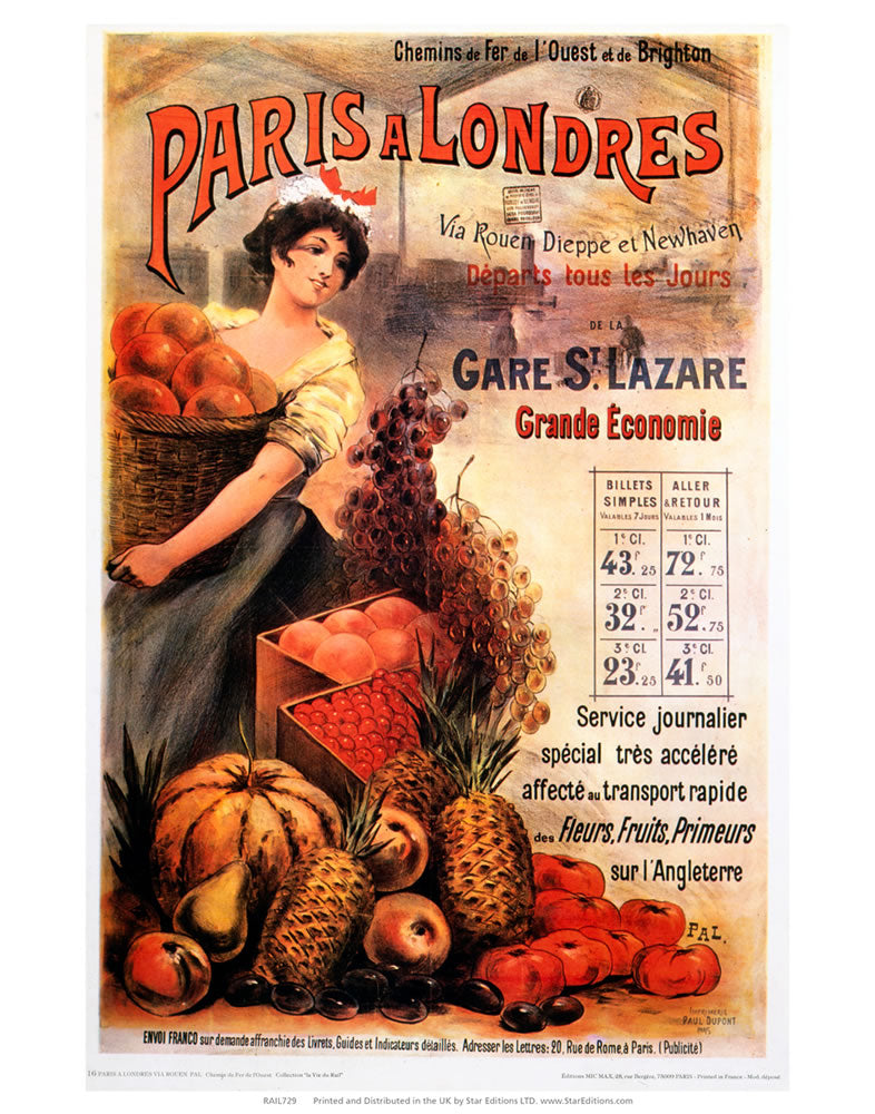 Paris a Londres - Fruit foreground 24" x 32" Matte Mounted Print