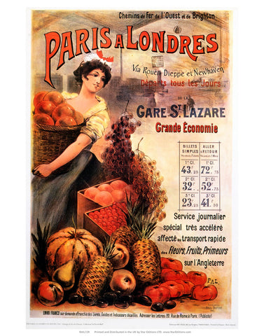 Paris a Londres - Fruit foreground 24" x 32" Matte Mounted Print