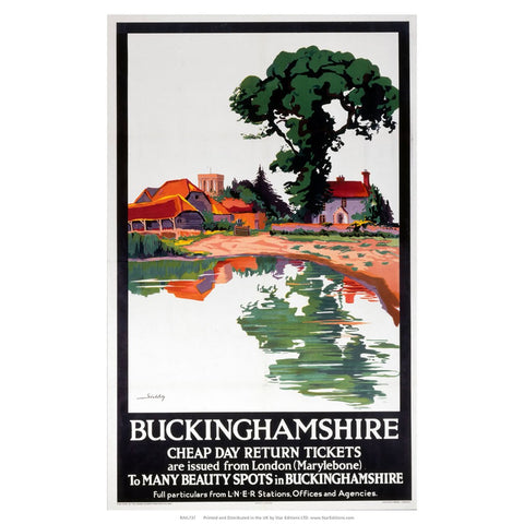 Buckinghamshire - Cheap day return to many beauty spots 24" x 32" Matte Mounted Print