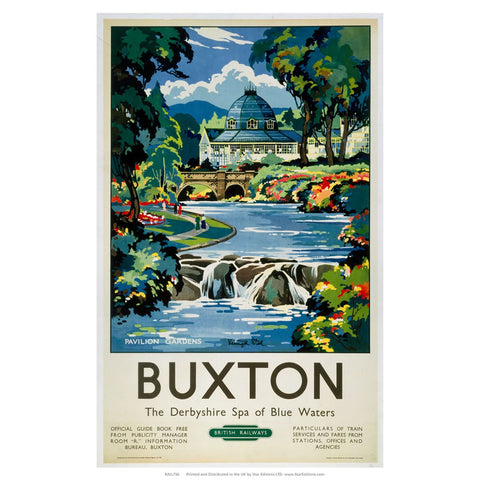 Buxton - The derbyshire spa of Blue waters 24" x 32" Matte Mounted Print