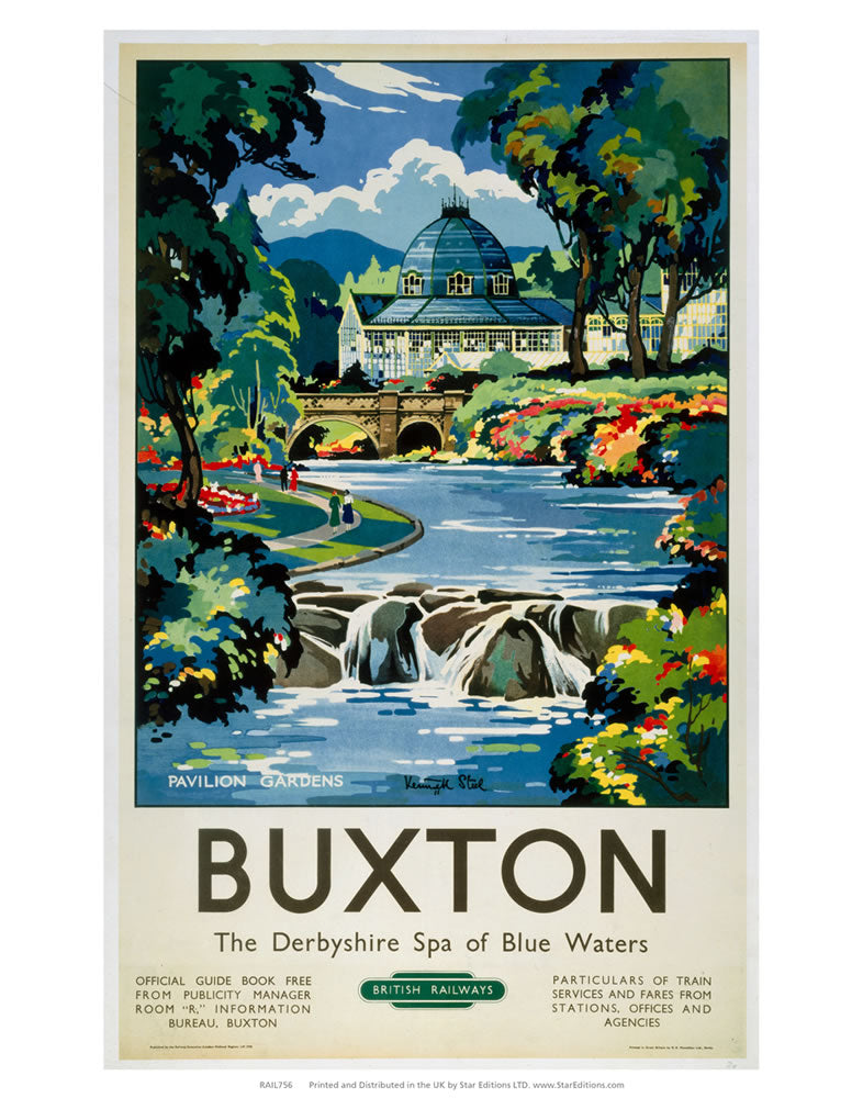 Buxton - The derbyshire spa of Blue waters 24" x 32" Matte Mounted Print