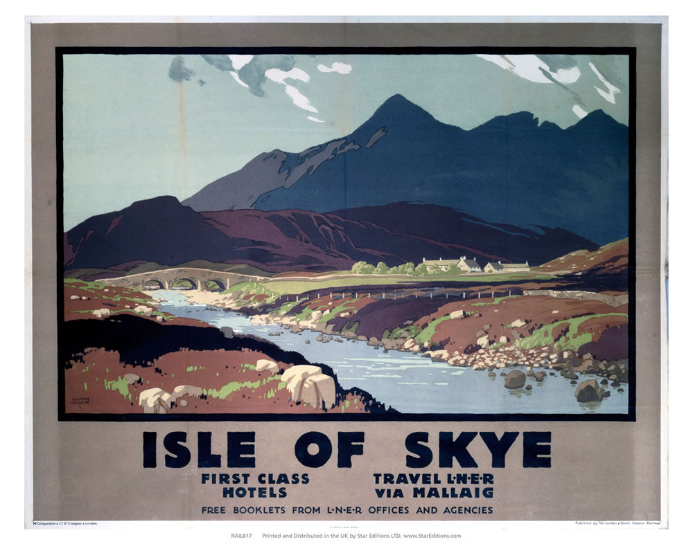 First Class hotels Isle of Skye - LNER by Mallaig 24" x 32" Matte Mounted Print