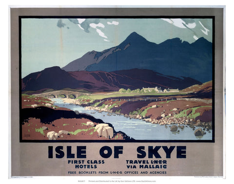 First Class hotels Isle of Skye - LNER by Mallaig 24" x 32" Matte Mounted Print
