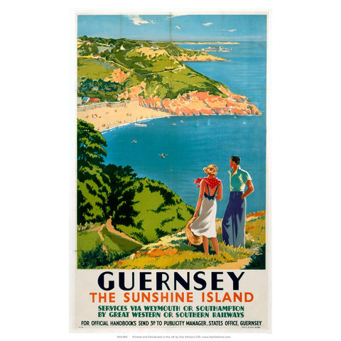 Guernsey Sunshine Island - Via Weymouth or Southampton 24" x 32" Matte Mounted Print