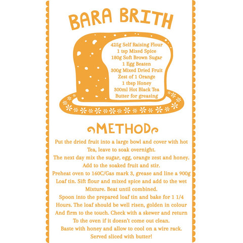 Bara Brith 20cm x 20cm Mini Mounted Print