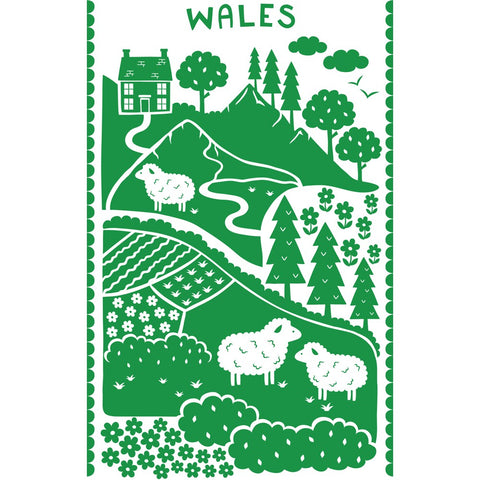 Wales 20cm x 20cm Mini Mounted Print