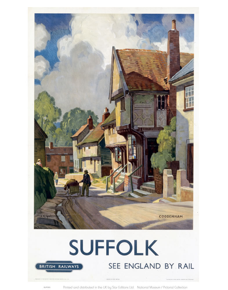 Coddenham Suffolk See England By Rail 24" x 32" Matte Mounted Print