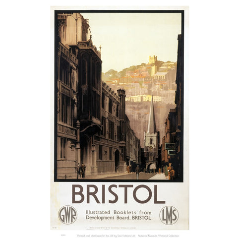 Bristol High Street GWR LMS 24" x 32" Matte Mounted Print