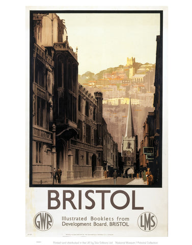 Bristol High Street GWR LMS 24" x 32" Matte Mounted Print