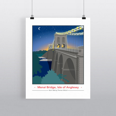 The Menai Bridge, Isle of Anglesey 11x14 Print
