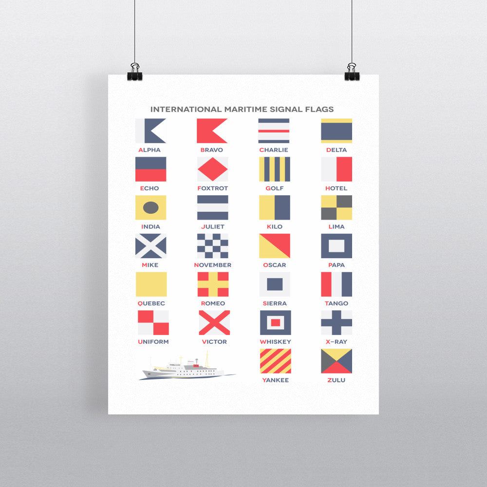 The International Maritime Signal Flags, 11x14 Print