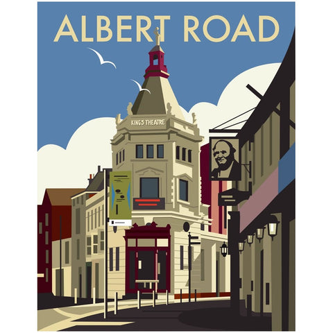 THOMPSON002: Albert Road, Portsmouth. 24" x 32" Matte Mounted Print