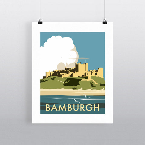 THOMPSON013: Bamburgh Castle. 24" x 32" Matte Mounted Print