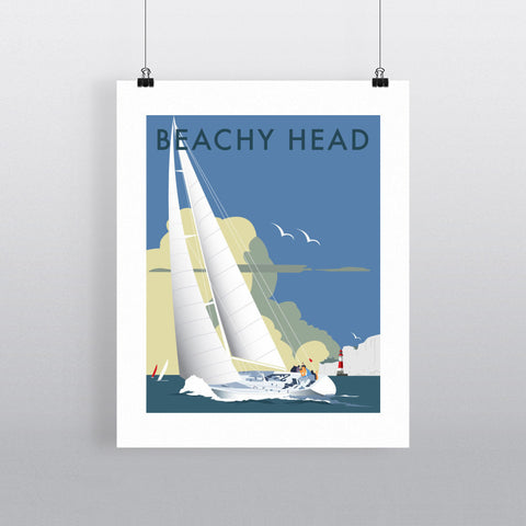 THOMPSON018: Sailing at Beachy Head. 24" x 32" Matte Mounted Print