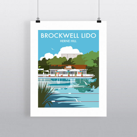 THOMPSON026: Brockwell Lido, Herne Hill, London. 24" x 32" Matte Mounted Print