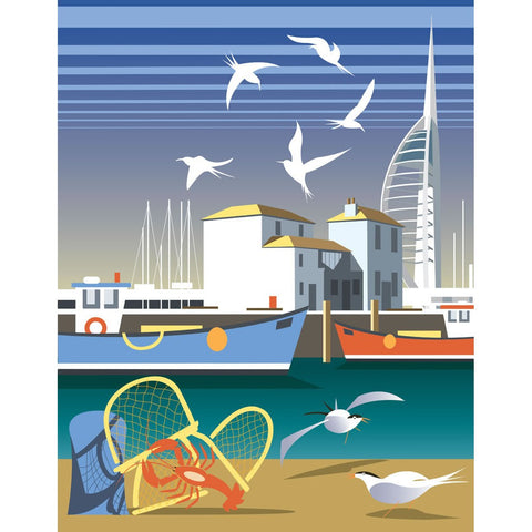 THOMPSON029: The Camber, Portsmouth. 24" x 32" Matte Mounted Print