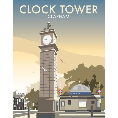 THOMPSON032: The Clock Tower, Clapham, London. 24" x 32" Matte Mounted Print
