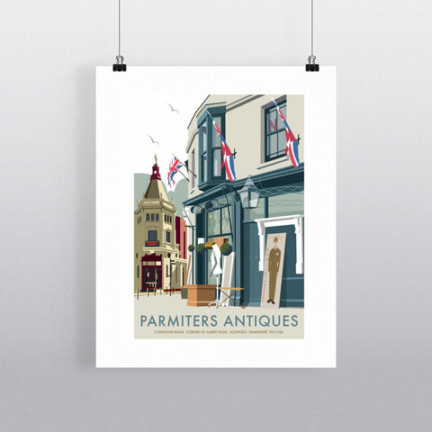 THOMPSON060: Parmiters Antiques, Southsea. 24" x 32" Matte Mounted Print