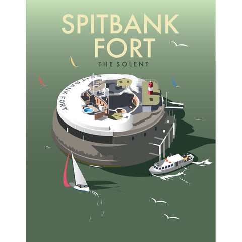 THOMPSON071: Spitbank Fort, The Solent. 24" x 32" Matte Mounted Print