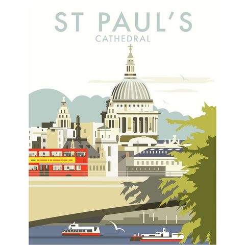 THOMPSON072: St Paul's Cathedral, London. 24" x 32" Matte Mounted Print