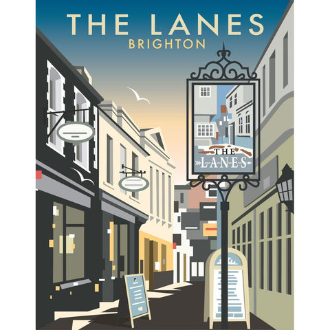 THOMPSON074: The Lanes, Brighton. 24" x 32" Matte Mounted Print