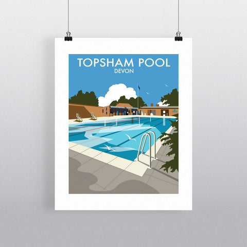 THOMPSON077: Topsham Pool, Devon. 24" x 32" Matte Mounted Print