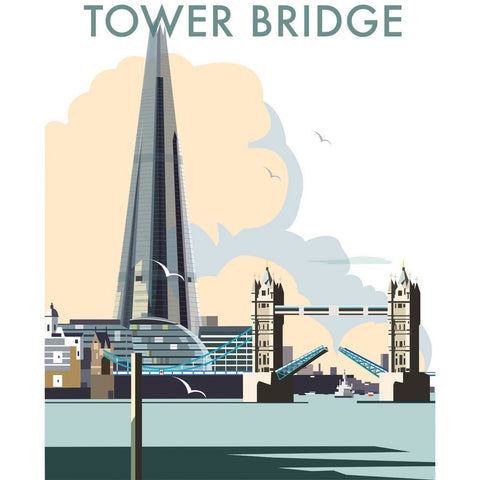 THOMPSON078: Tower Bridge and The Shard, London. 24" x 32" Matte Mounted Print