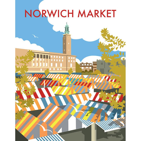 THOMPSON086: Norwich Market, Norfolk. 24" x 32" Matte Mounted Print