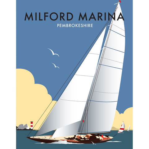 THOMPSON220: Milford Marina, South wales 24" x 32" Matte Mounted Print