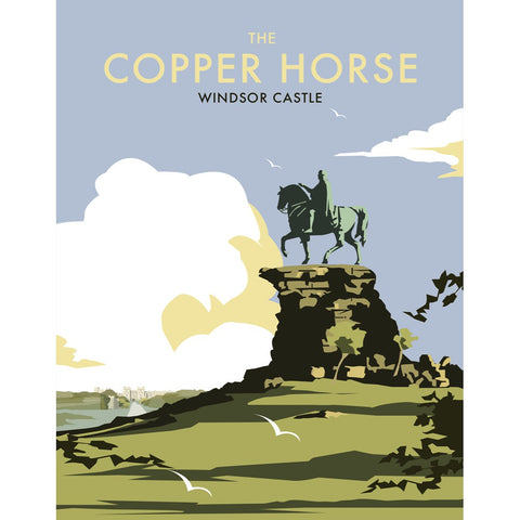 THOMPSON263: The Copper Horse, Windsor Castle 24" x 32" Matte Mounted Print