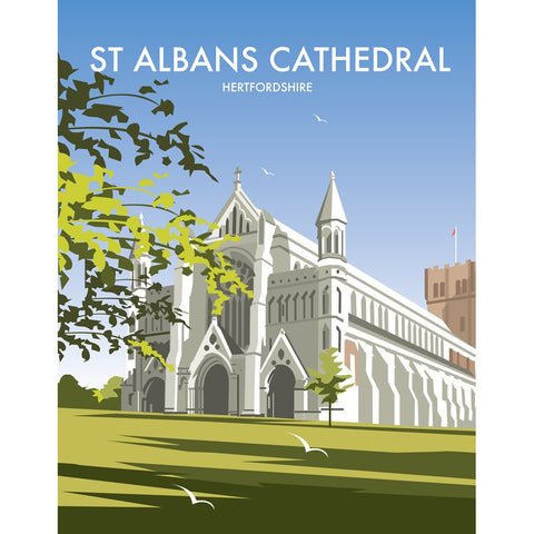 THOMPSON278: St. Albans Cathedral 24" x 32" Matte Mounted Print