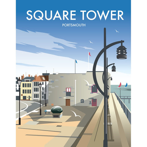 THOMPSON287: Square Tower, Portsmouth 24" x 32" Matte Mounted Print