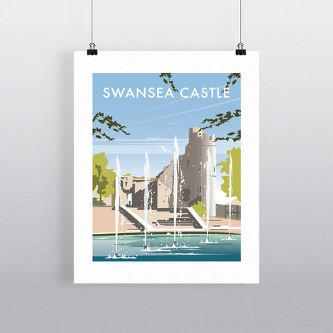 THOMPSON308: Swansea Castle, South Wales 24" x 32" Matte Mounted Print
